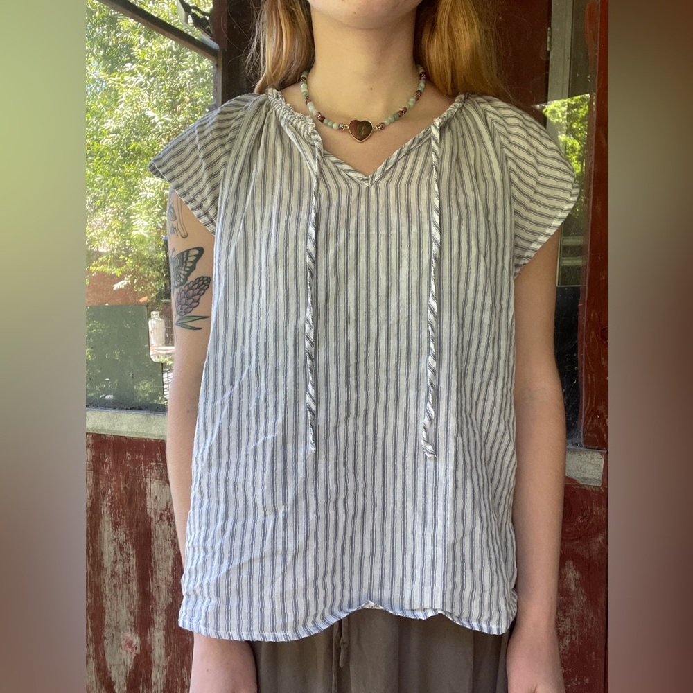100% cotton Rails striped flowy top